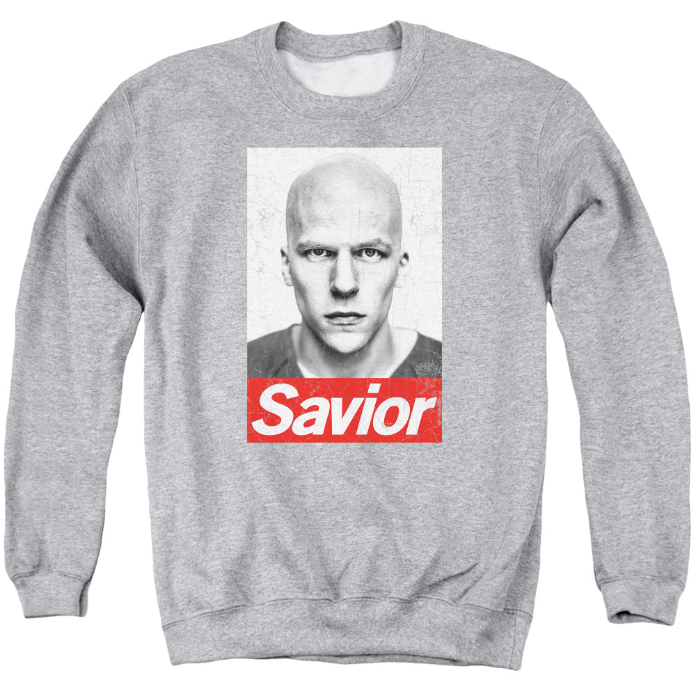 AN OFFCIALLY LICENSED BATMAN V SUPERMAN SAVIOR ADULT UNISEX CREWNECK SWEATSHIRT ATHLETIC HEATHER