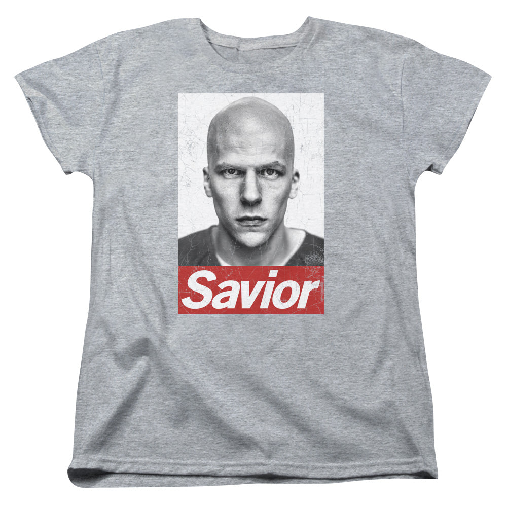 AN OFFCIALLY LICENSED BATMAN V SUPERMAN SAVIOR WOMEN'S REGULAR FIT T-SHIRT ATHLETIC HEATHER