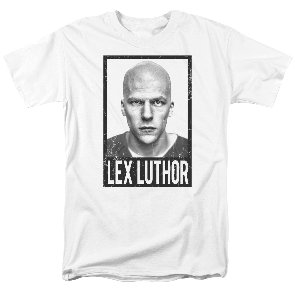 AN OFFCIALLY LICENSED BATMAN V SUPERMAN LUTHOR MEN'S REGULAR FIT T-SHIRT WHITE