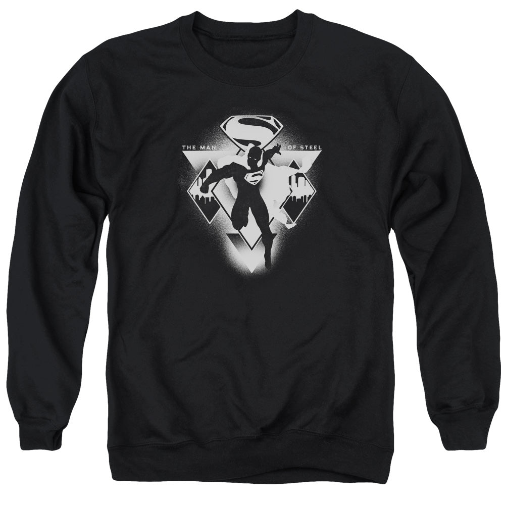 AN OFFCIALLY LICENSED BATMAN V SUPERMAN TRIPLE DIAMOND ADULT UNISEX CREWNECK SWEATSHIRT BLACK
