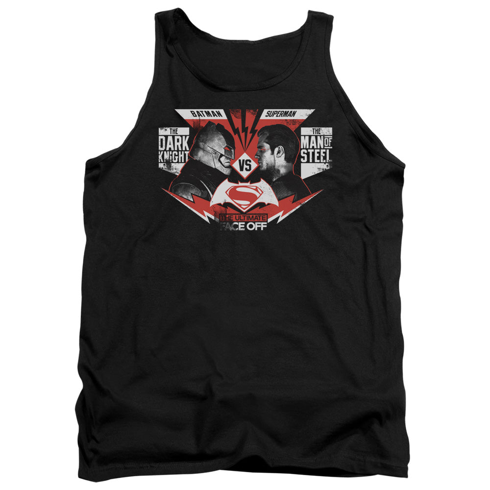 AN OFFCIALLY LICENSED BATMAN V SUPERMAN ULTIMATE FACE OFF ADULT UNISEX TANK TOP BLACK