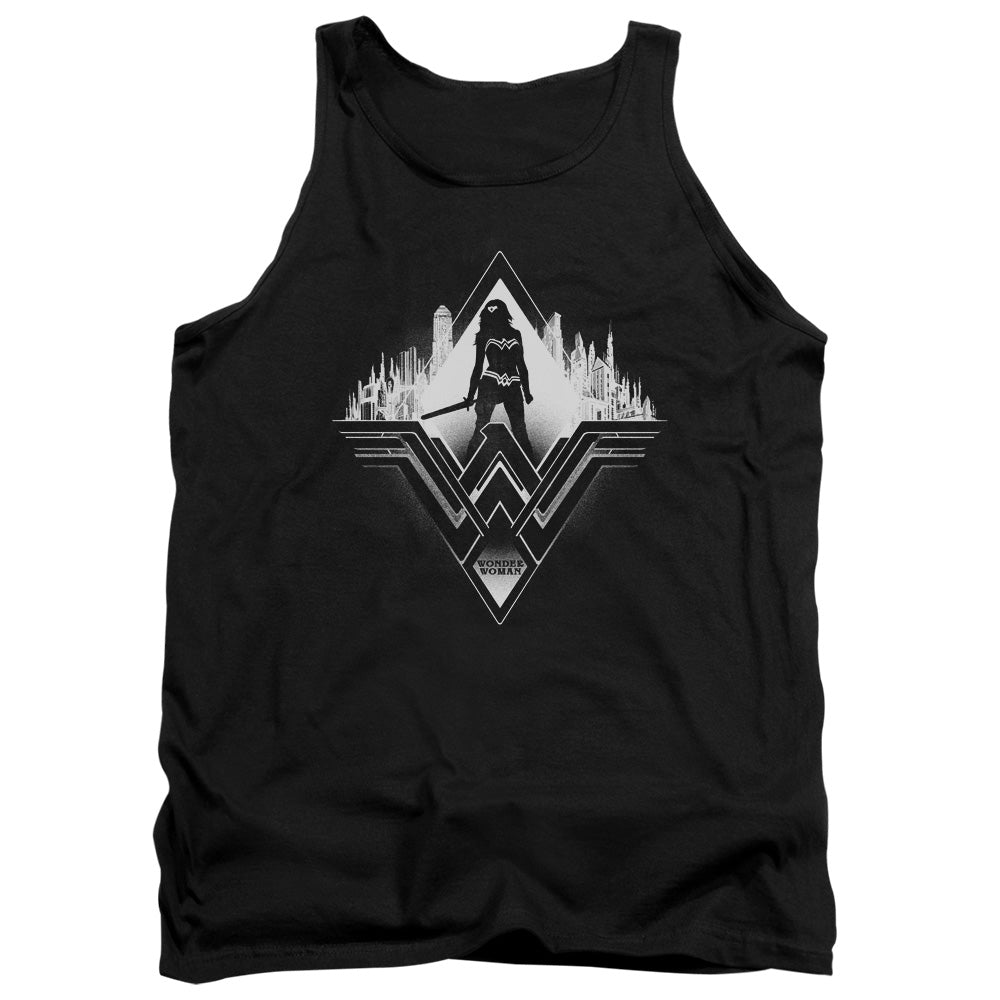 AN OFFCIALLY LICENSED BATMAN V SUPERMAN CITY WARRIOR ADULT UNISEX TANK TOP BLACK