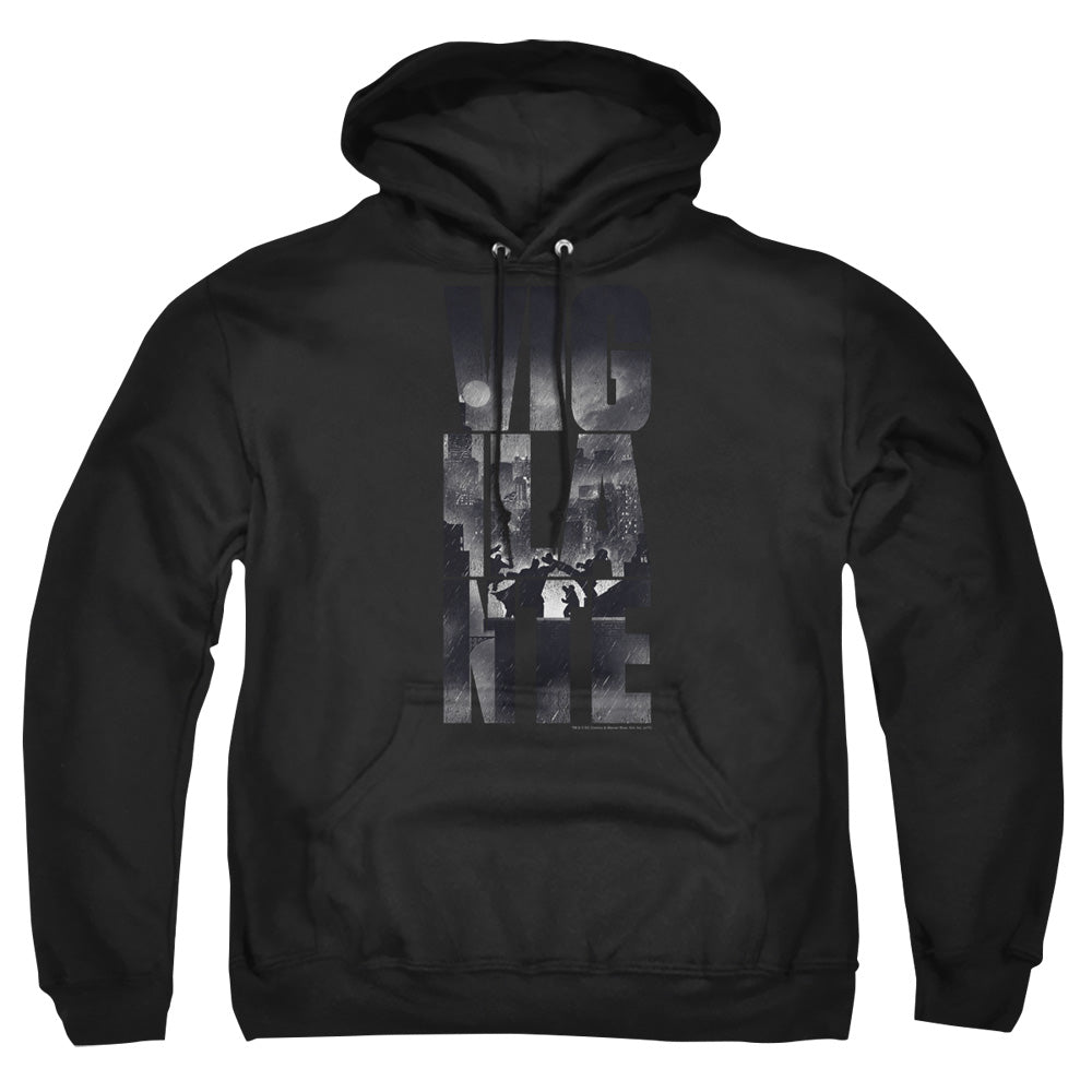 AN OFFCIALLY LICENSED BATMAN V SUPERMAN RAINY VIGLANTE ADULT UNISEX PULLOVER HOODIE BLACK