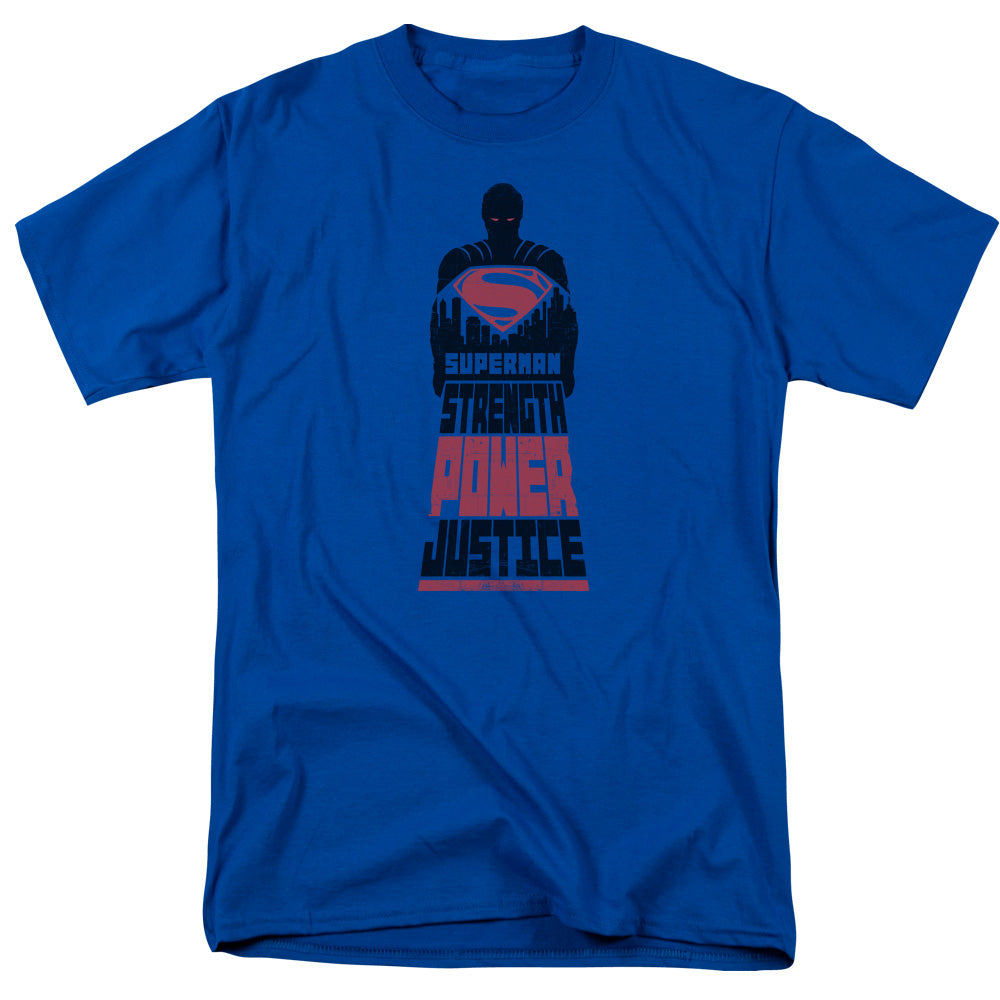 AN OFFCIALLY LICENSED BATMAN V SUPERMAN SUPER JUSTICE MEN'S REGULAR FIT T-SHIRT ROYAL