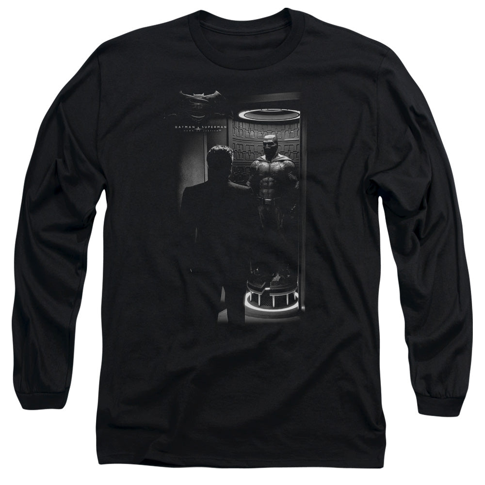 AN OFFCIALLY LICENSED BATMAN V SUPERMAN SUIT UP MEN'S LONG SLEEVE T-SHIRT BLACK
