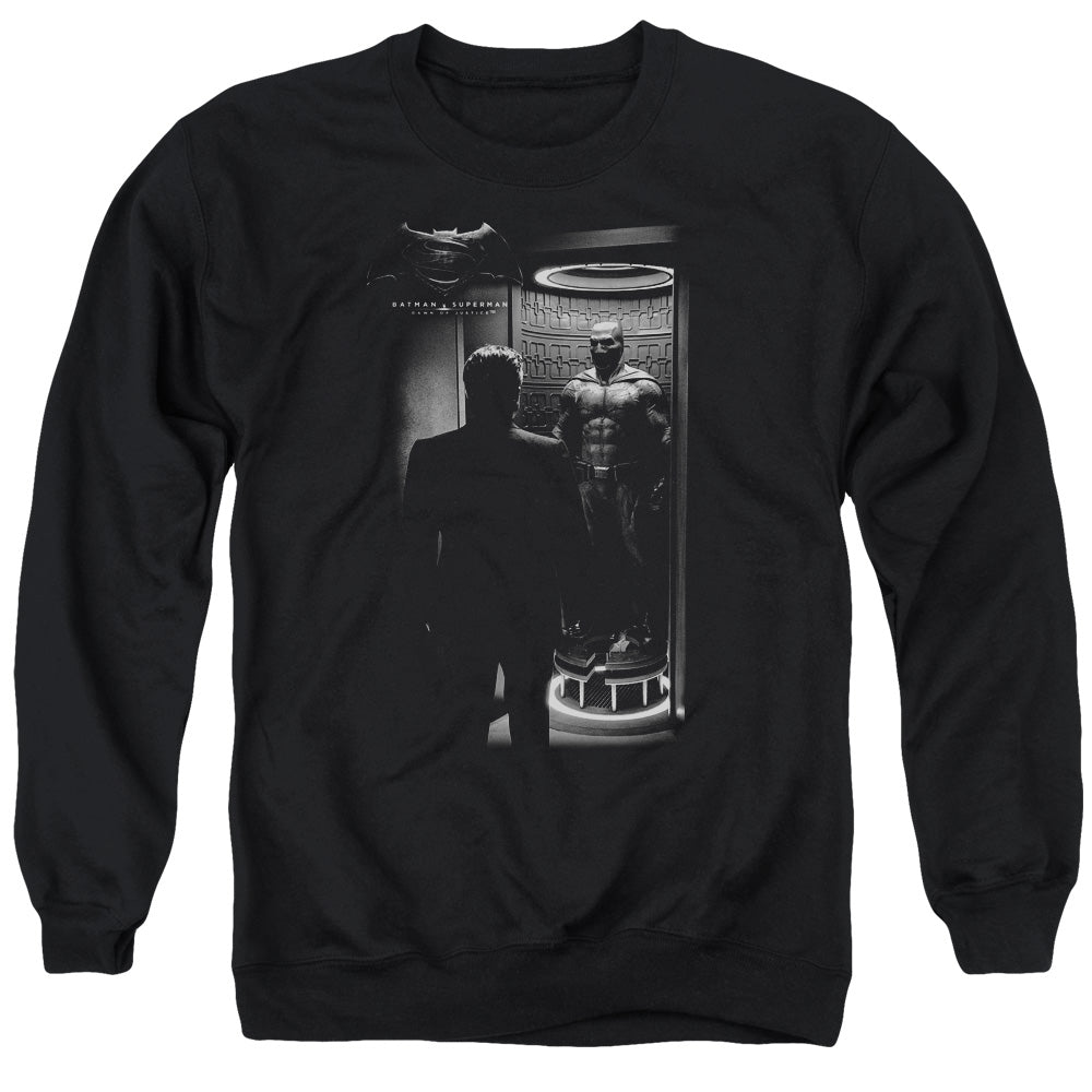 AN OFFCIALLY LICENSED BATMAN V SUPERMAN SUIT UP ADULT UNISEX CREWNECK SWEATSHIRT BLACK