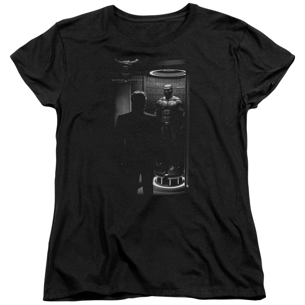 AN OFFCIALLY LICENSED BATMAN V SUPERMAN SUIT UP WOMEN'S REGULAR FIT T-SHIRT BLACK