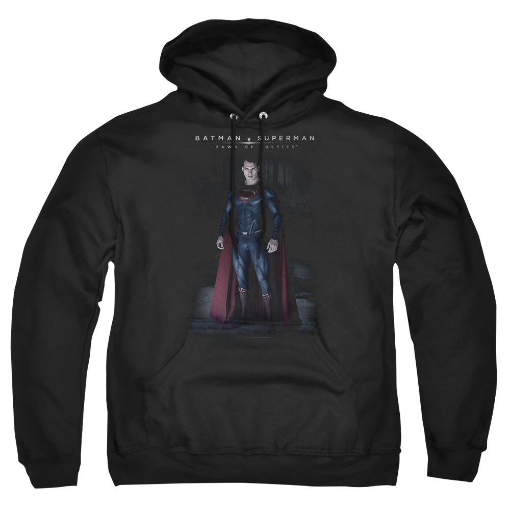 AN OFFCIALLY LICENSED BATMAN V SUPERMAN STAND TALL ADULT UNISEX PULLOVER HOODIE BLACK