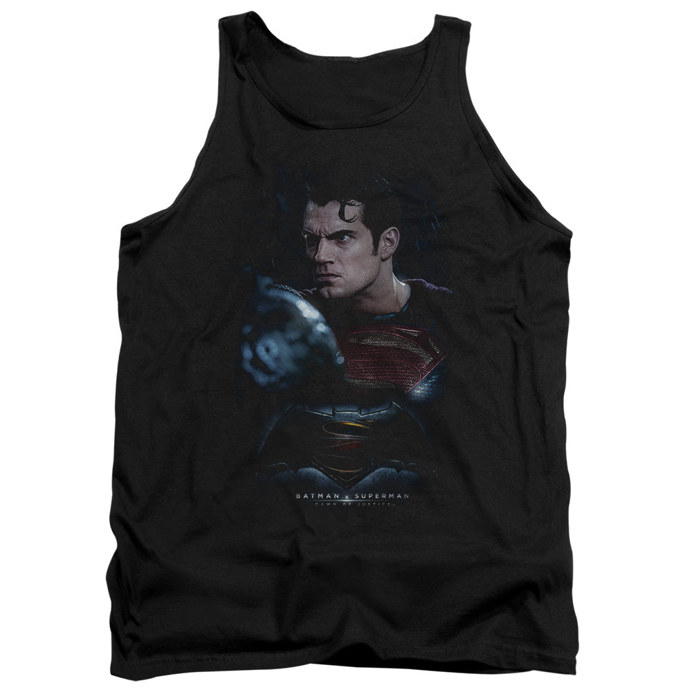 AN OFFCIALLY LICENSED BATMAN V SUPERMAN SUPER ANGRY ADULT UNISEX TANK TOP BLACK