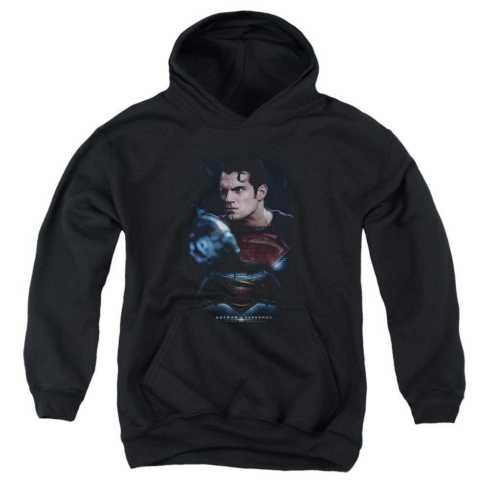 AN OFFCIALLY LICENSED BATMAN V SUPERMAN SUPER ANGRY YOUTH HOODIE BLACK