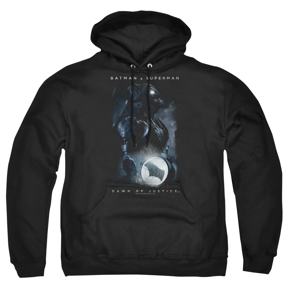 AN OFFCIALLY LICENSED BATMAN V SUPERMAN SIGNAL ADULT UNISEX PULLOVER HOODIE BLACK