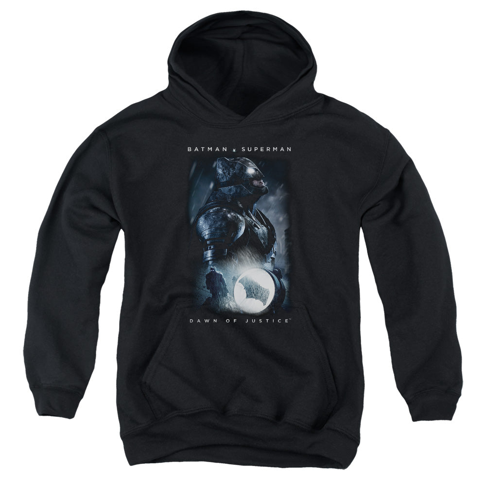 AN OFFCIALLY LICENSED BATMAN V SUPERMAN SIGNAL YOUTH HOODIE BLACK