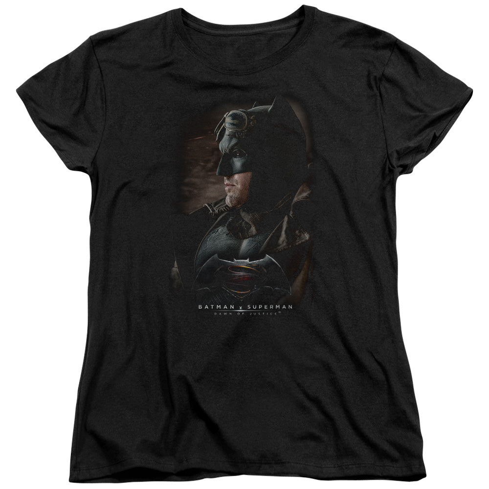 AN OFFCIALLY LICENSED BATMAN V SUPERMAN DESERT GEAR WOMEN'S REGULAR FIT T-SHIRT BLACK