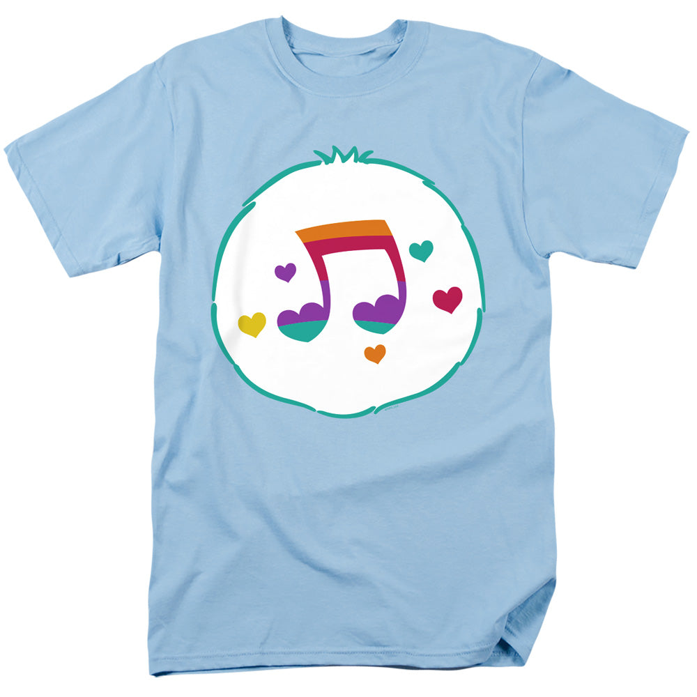 AN OFFCIALLY LICENSED CARE BEARS HEART SONG BELLY MEN'S REGULAR FIT T-SHIRT LIGHT BLUE