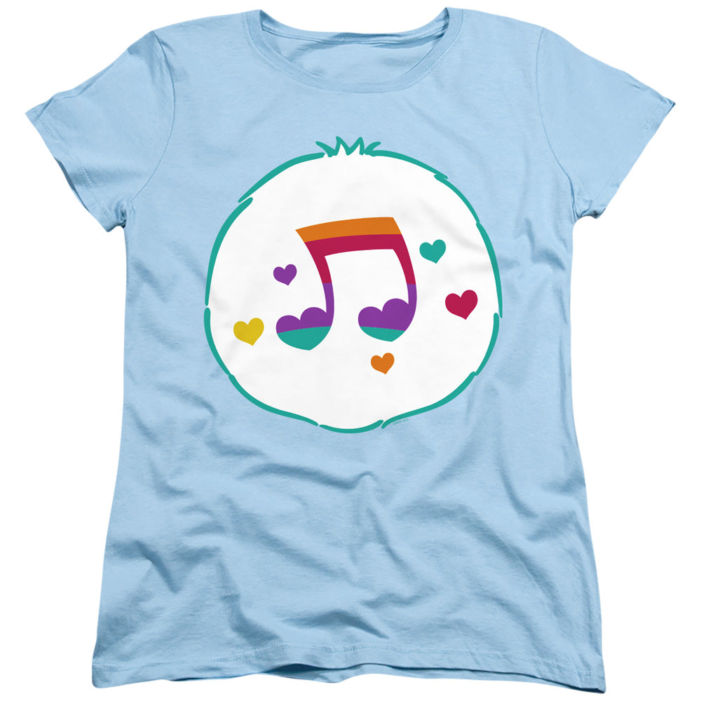 AN OFFCIALLY LICENSED CARE BEARS HEART SONG BELLY WOMEN'S REGULAR FIT T-SHIRT LIGHT BLUE