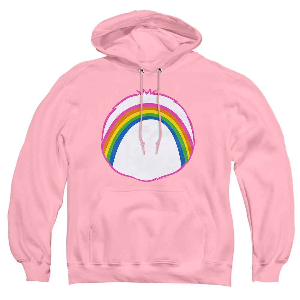 AN OFFCIALLY LICENSED CARE BEARS CHEER BELLY ADULT UNISEX PULLOVER HOODIE PINK