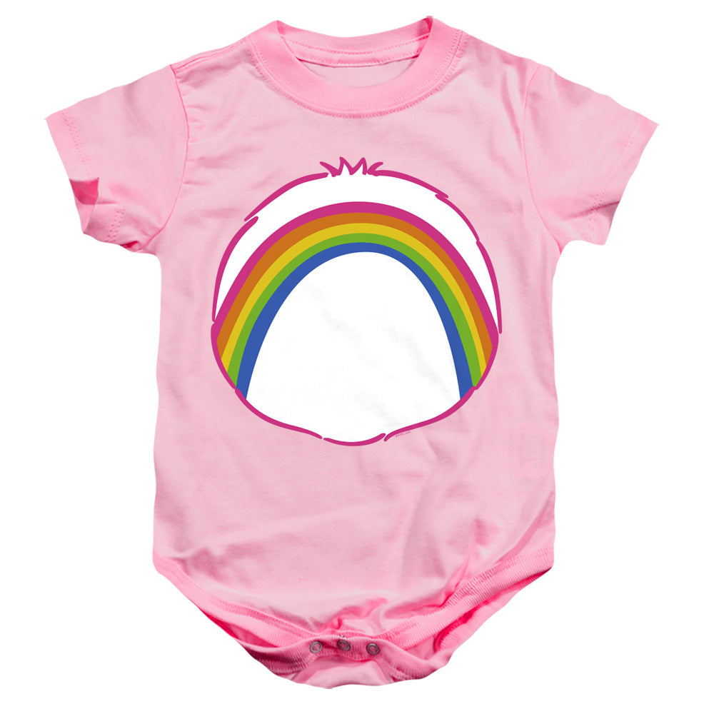 AN OFFCIALLY LICENSED CARE BEARS CHEER BELLY BABY BODYSUIT PINK