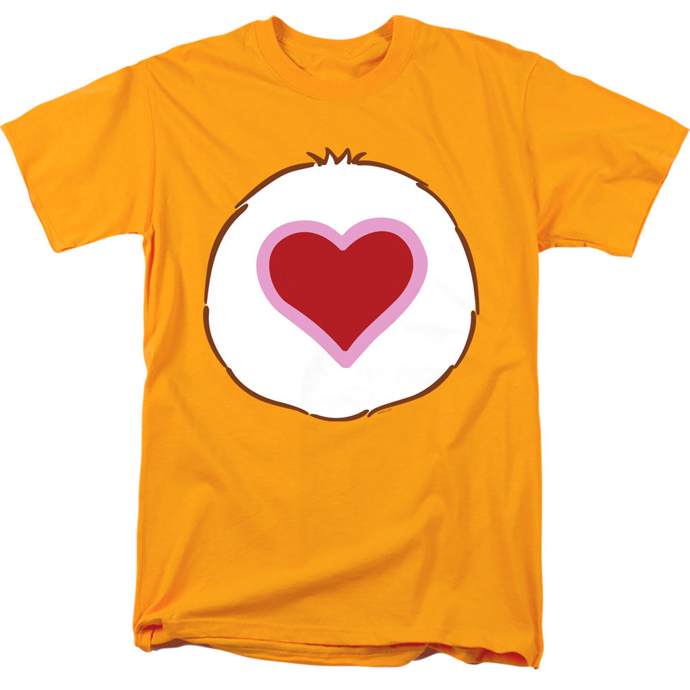 AN OFFCIALLY LICENSED CARE BEARS TENDERHEART BELLY MEN'S REGULAR FIT T-SHIRT GOLD