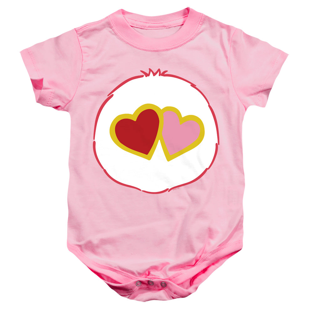 AN OFFCIALLY LICENSED CARE BEARS LOVE A LOT BELLY BABY BODYSUIT PINK