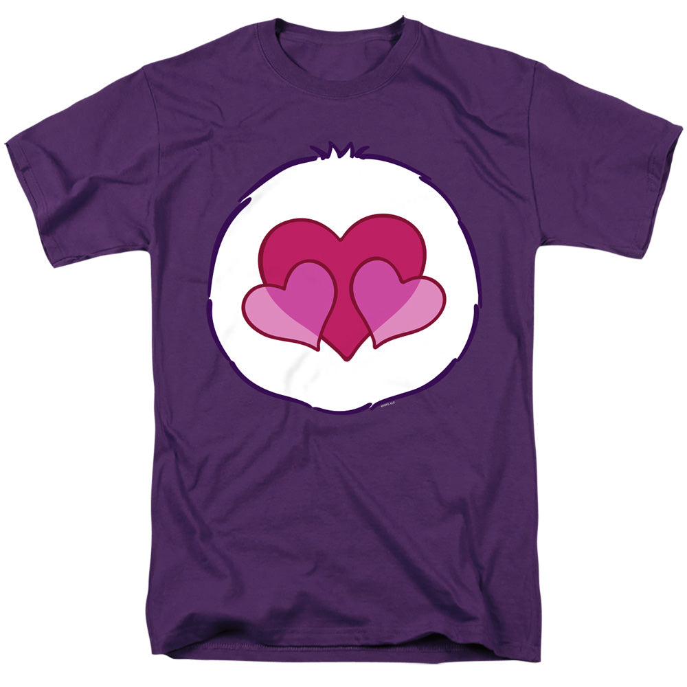 AN OFFCIALLY LICENSED CARE BEARS HARMONY BELLY MEN'S REGULAR FIT T-SHIRT PURPLE