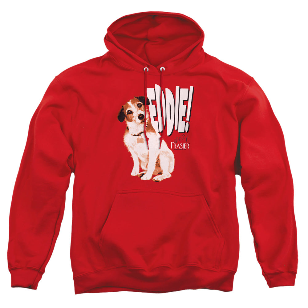 AN OFFCIALLY LICENSED FRASIER EDDIE ADULT UNISEX PULLOVER HOODIE RED