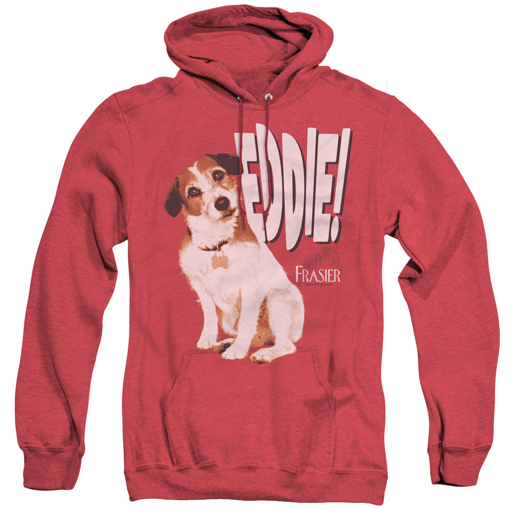 AN OFFCIALLY LICENSED FRASIER EDDIE ADULT UNISEX HEATHER PULLOVER HOODIE RED