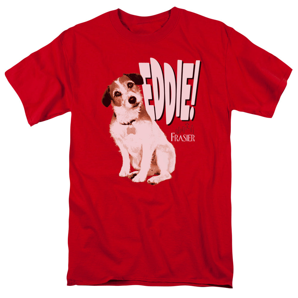 AN OFFCIALLY LICENSED FRASIER EDDIE MEN'S REGULAR FIT T-SHIRT RED