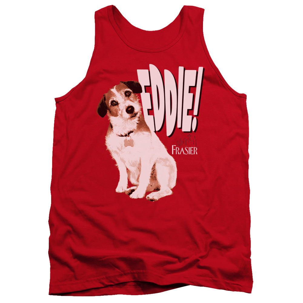 AN OFFCIALLY LICENSED FRASIER EDDIE ADULT UNISEX TANK TOP RED