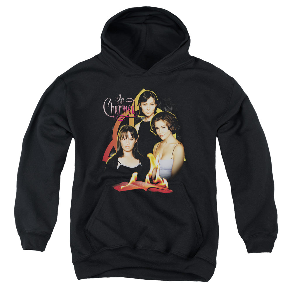 AN OFFCIALLY LICENSED CHARMED ORIGINAL THREE YOUTH HOODIE BLACK