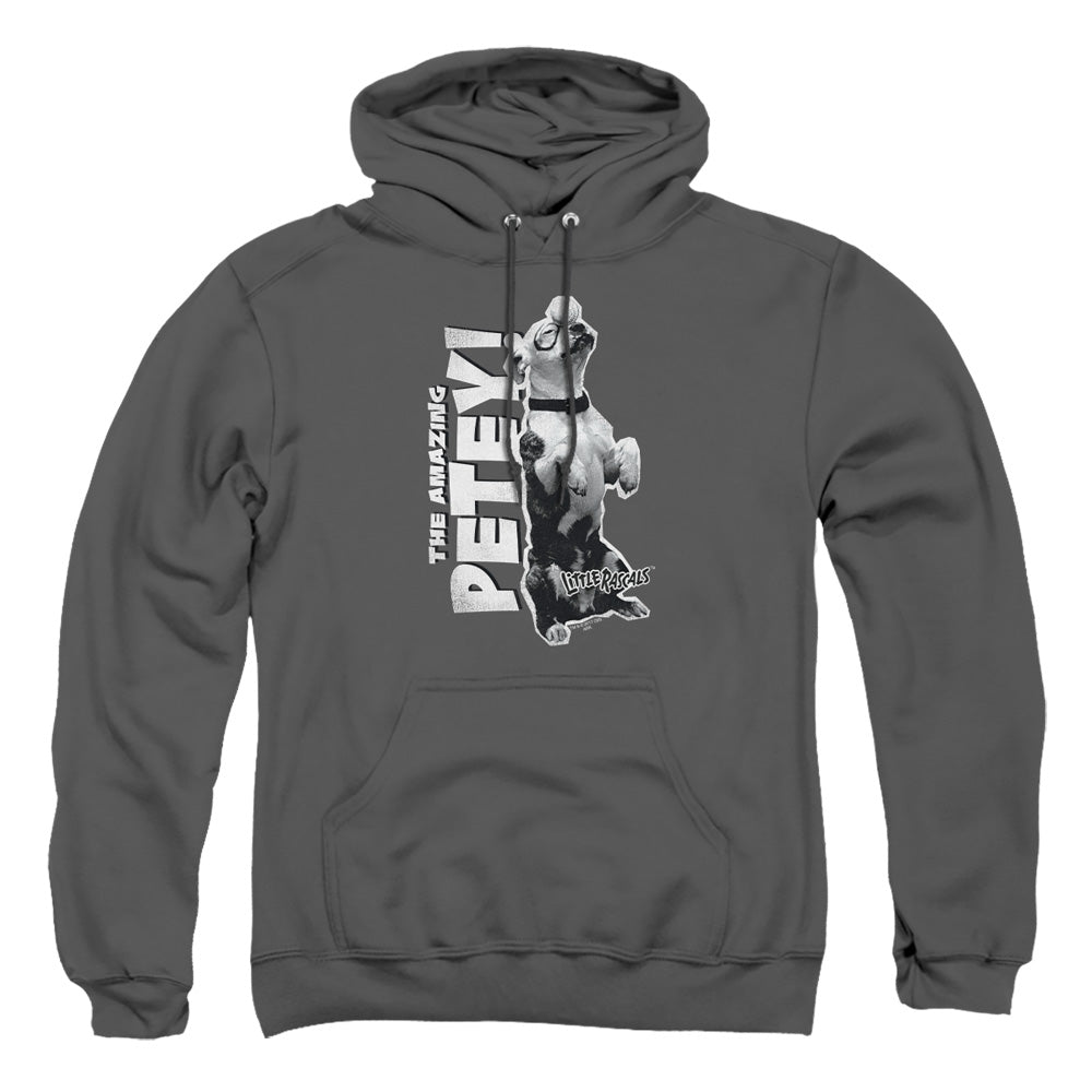 AN OFFCIALLY LICENSED LITTLE RASCALS AMAZING PETEY ADULT UNISEX PULLOVER HOODIE CHARCOAL