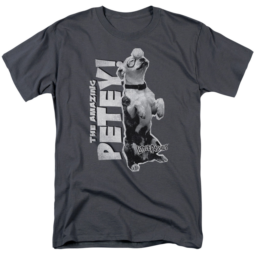 AN OFFCIALLY LICENSED LITTLE RASCALS AMAZING PETEY MEN'S REGULAR FIT T-SHIRT CHARCOAL