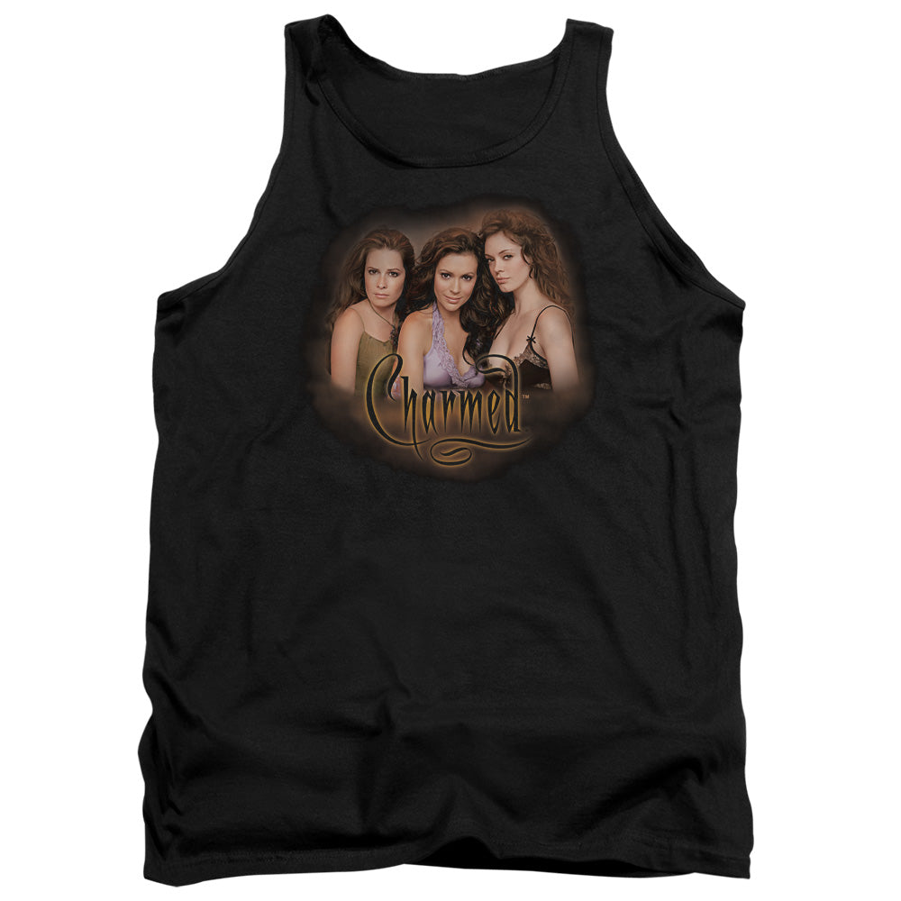 AN OFFCIALLY LICENSED CHARMED SMOKIN ADULT UNISEX TANK TOP BLACK