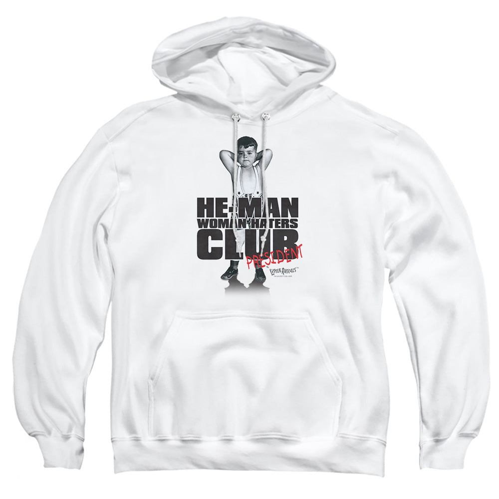 AN OFFCIALLY LICENSED LITTLE RASCALS CLUB PRESIDENT ADULT UNISEX PULLOVER HOODIE WHITE