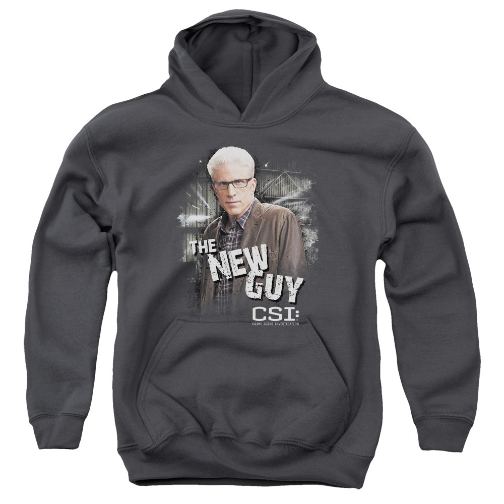 AN OFFCIALLY LICENSED CSI THE NEW GUY YOUTH HOODIE CHARCOAL