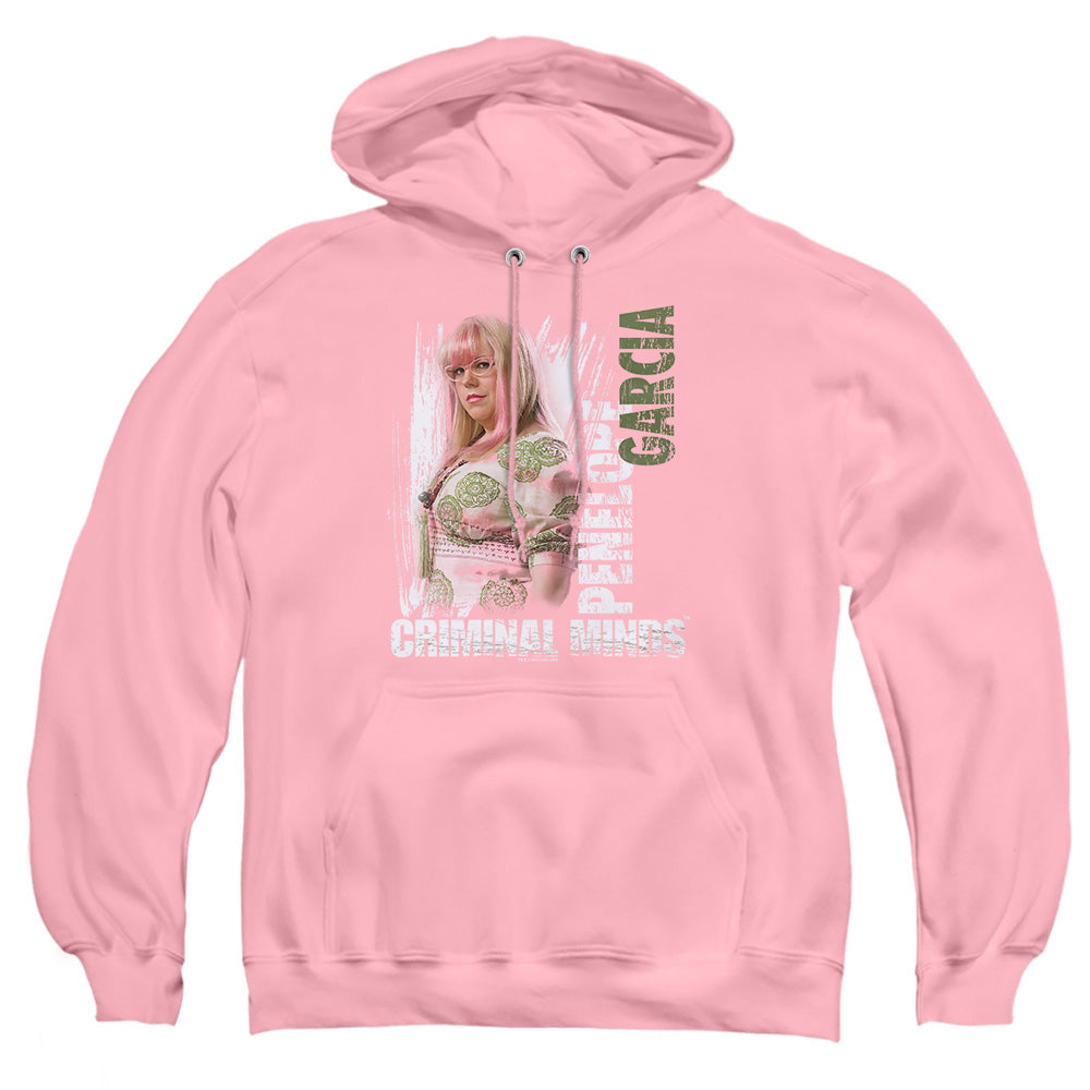 AN OFFCIALLY LICENSED CRIMINAL MINDS PENELOPE ADULT UNISEX PULLOVER HOODIE PINK