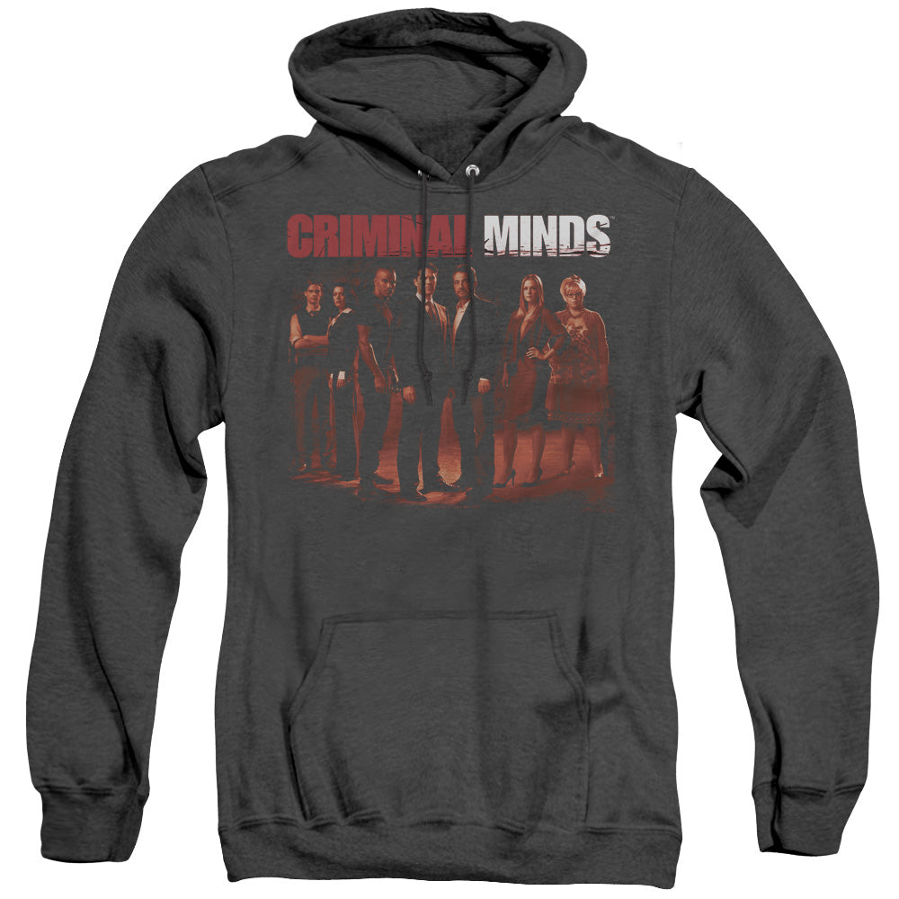 AN OFFCIALLY LICENSED CRIMINAL MINDS THE CREW ADULT UNISEX HEATHER PULLOVER HOODIE BLACK