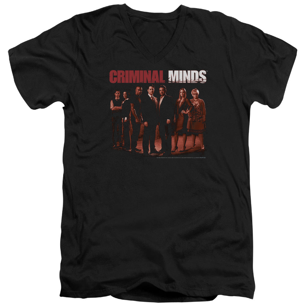 AN OFFCIALLY LICENSED CRIMINAL MINDS THE CREW MEN'S V-NECK T-SHIRT BLACK