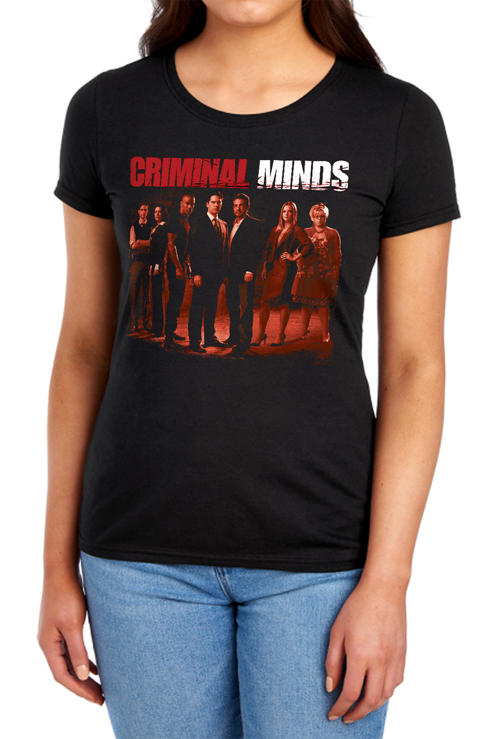 AN OFFCIALLY LICENSED CRIMINAL MINDS THE CREW WOMEN'S REGULAR FIT T-SHIRT BLACK