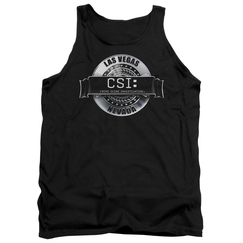 AN OFFCIALLY LICENSED CSI RENDERED LOGO ADULT UNISEX TANK TOP BLACK