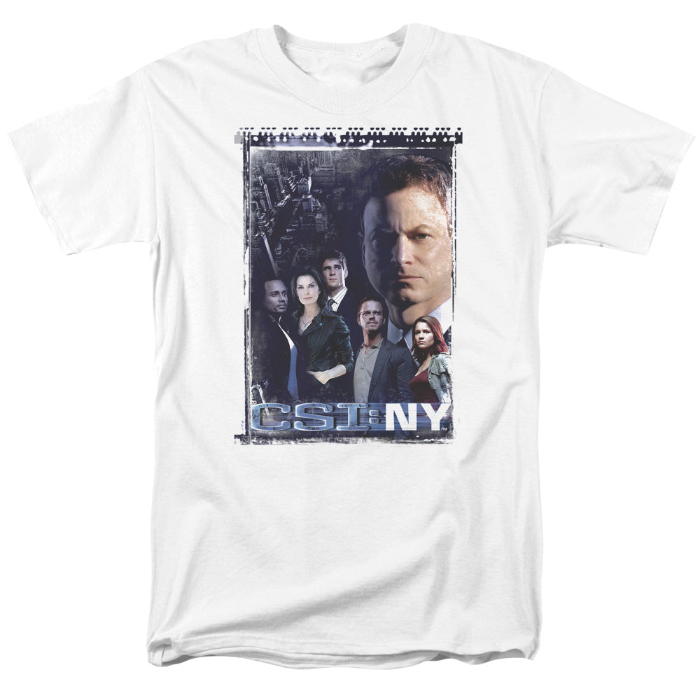 AN OFFCIALLY LICENSED CSI NY WATCHFUL EYE MEN'S REGULAR FIT T-SHIRT WHITE