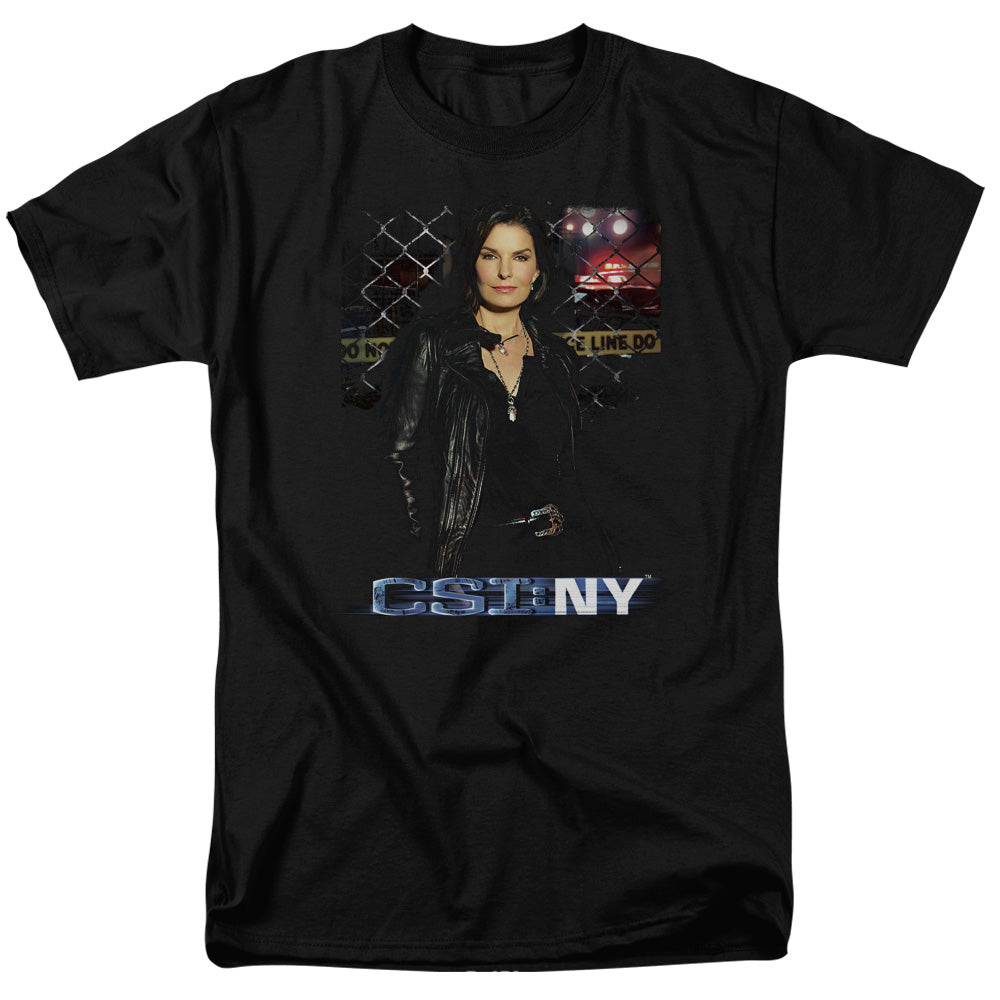AN OFFCIALLY LICENSED CSI NY JO MEN'S REGULAR FIT T-SHIRT BLACK