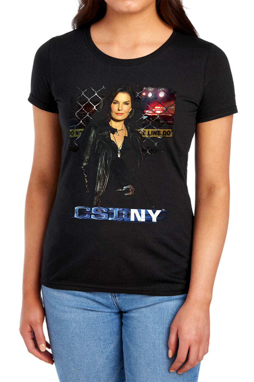 AN OFFCIALLY LICENSED CSI NY JO WOMEN'S REGULAR FIT T-SHIRT BLACK