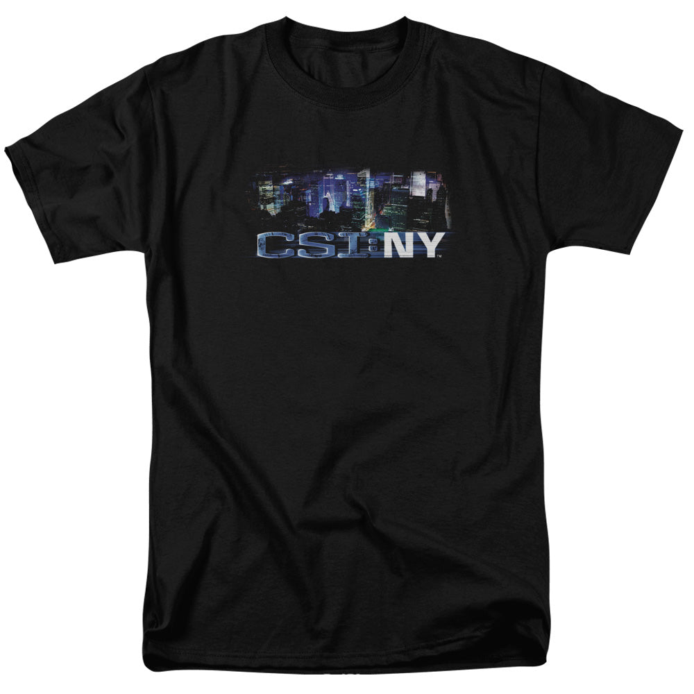 AN OFFCIALLY LICENSED CSI NY NEVER RESTS MEN'S REGULAR FIT T-SHIRT BLACK