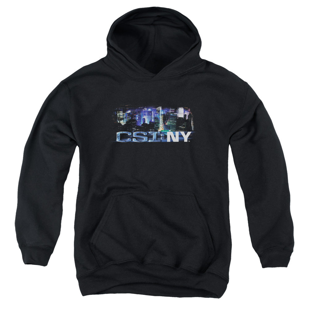 AN OFFCIALLY LICENSED CSI NY NEVER RESTS YOUTH HOODIE BLACK
