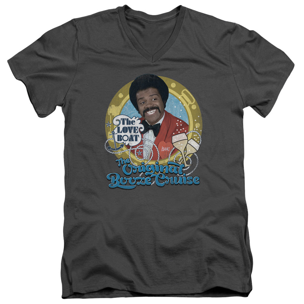 AN OFFCIALLY LICENSED LOVE BOAT ORIGINAL BOOZE CRUISE MEN'S V-NECK T-SHIRT CHARCOAL