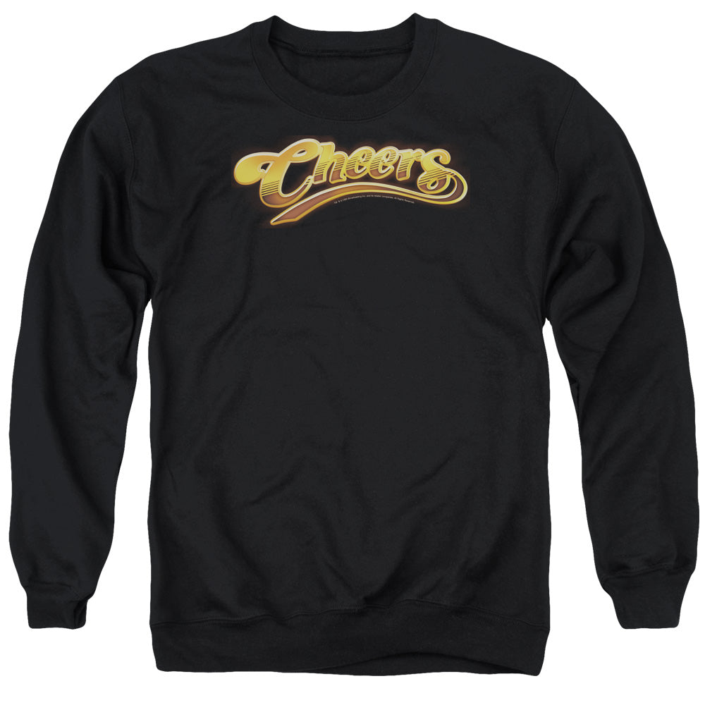 AN OFFCIALLY LICENSED CHEERS CHEERS LOGO ADULT UNISEX CREWNECK SWEATSHIRT BLACK