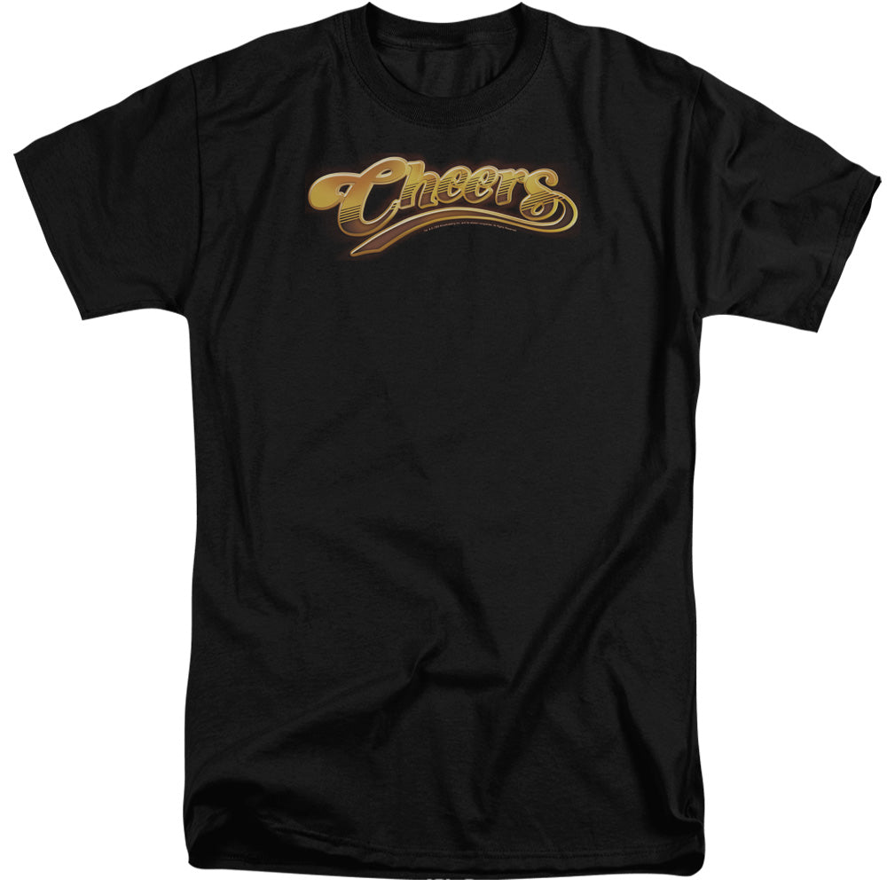 AN OFFCIALLY LICENSED CHEERS CHEERS LOGO MEN'S TALL FIT T-SHIRT BLACK