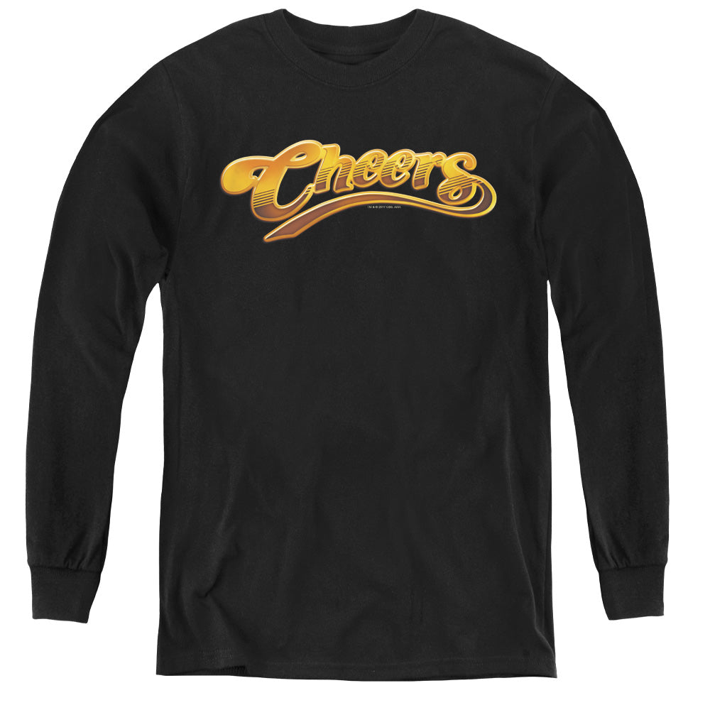 AN OFFCIALLY LICENSED CHEERS CHEERS LOGO YOUTH LONG SLEEVE T-SHIRT BLACK
