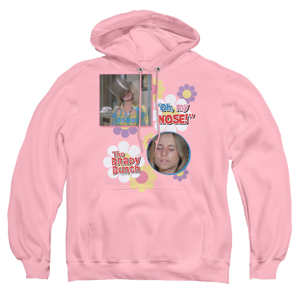 AN OFFCIALLY LICENSED BRADY BUNCH OH, MY NOSE! ADULT UNISEX PULLOVER HOODIE PINK