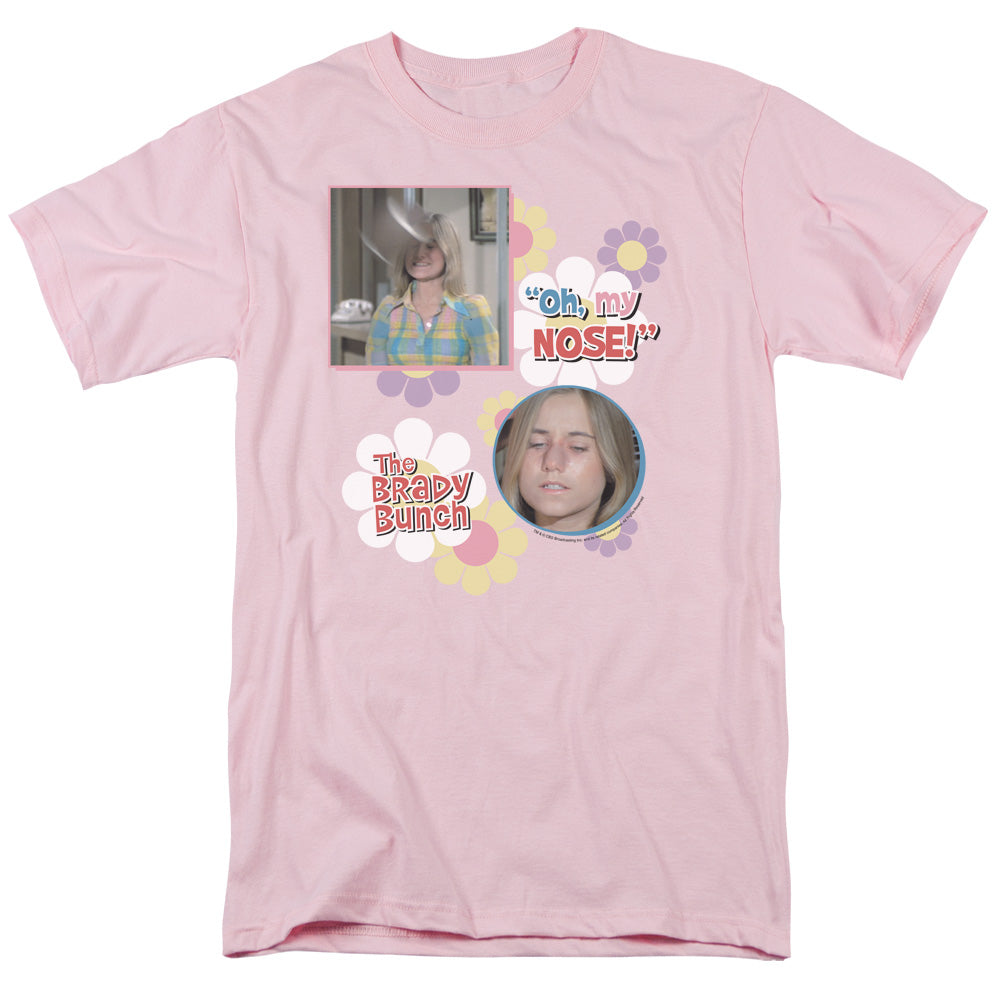 AN OFFCIALLY LICENSED BRADY BUNCH OH, MY NOSE! MEN'S REGULAR FIT T-SHIRT PINK